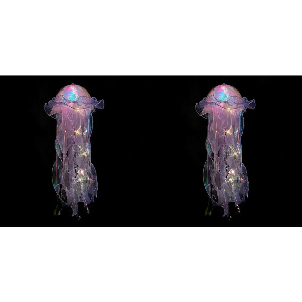 RGB Jellyfish Lamp Colorful Night Light Ocean Inspired Hanging Ceiling Lantern Magical Home Decor Ambient Bedroom Lighting