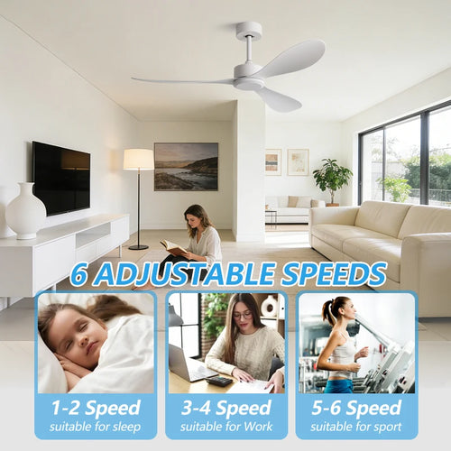 36/42/52 Inch Ceiling Fan Industrial Vintage ABS Ventilator with Remote Control Decorative Blower Retro Large Fans