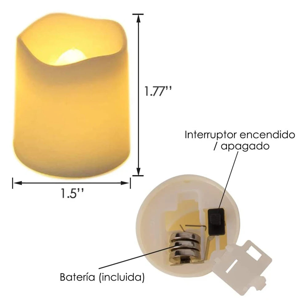 24Pcs/Set Flameless LED Candle Creative Wishing Led Tea Light Warm White Flameless Candle Halloween Christmas Decor Candle Light