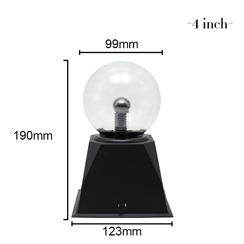 Novelty Magic Plasma Ball Light 3/4/5/6 Inch Night Light Christmas Kids Gift Glass Plasma Lamp Party Decor Table Lights