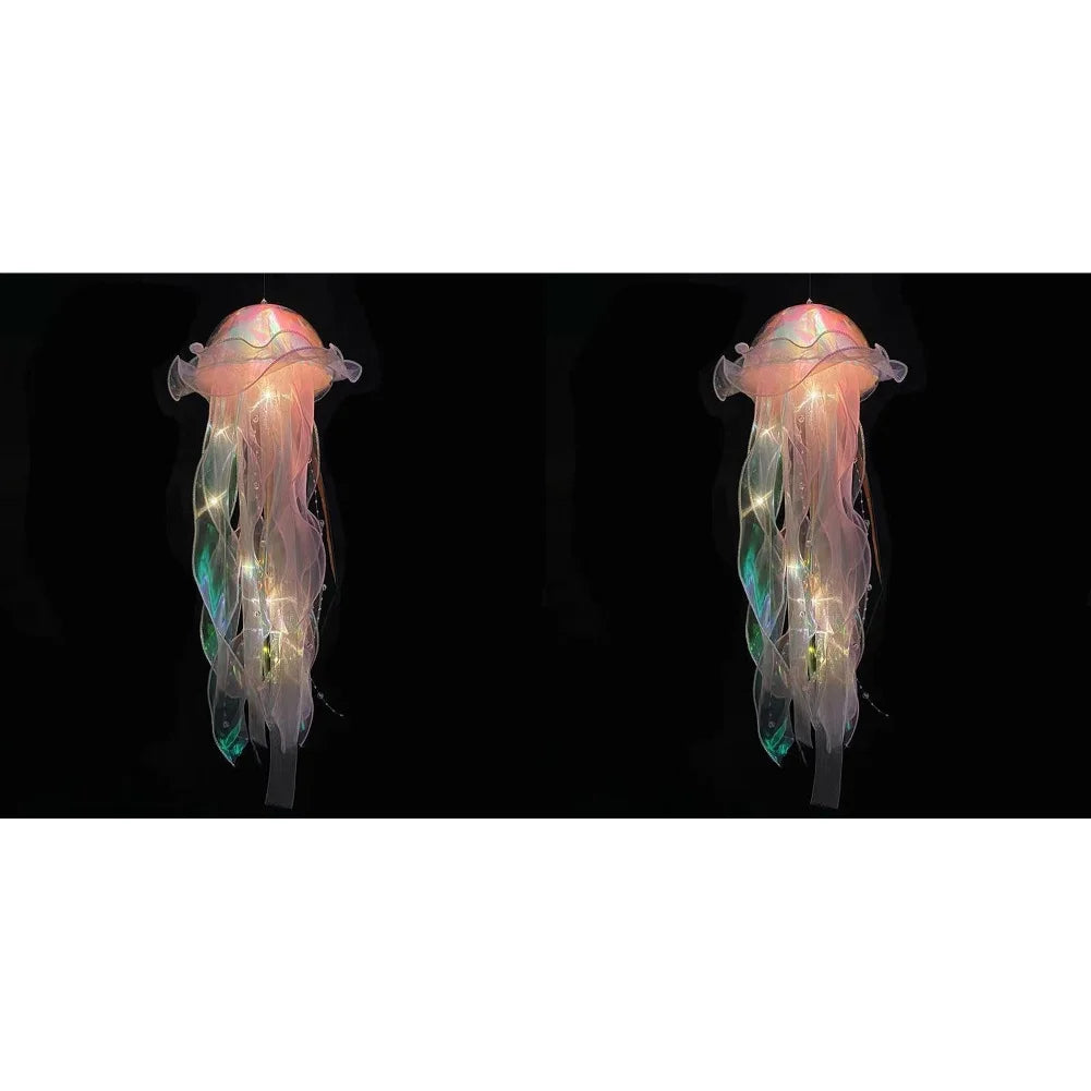 RGB Jellyfish Lamp Colorful Night Light Ocean Inspired Hanging Ceiling Lantern Magical Home Decor Ambient Bedroom Lighting