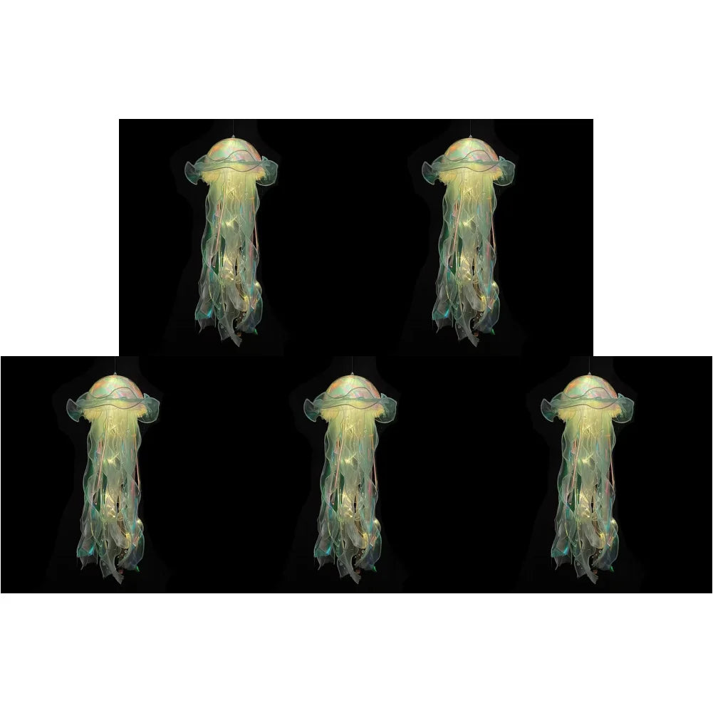 RGB Jellyfish Lamp Colorful Night Light Ocean Inspired Hanging Ceiling Lantern Magical Home Decor Ambient Bedroom Lighting