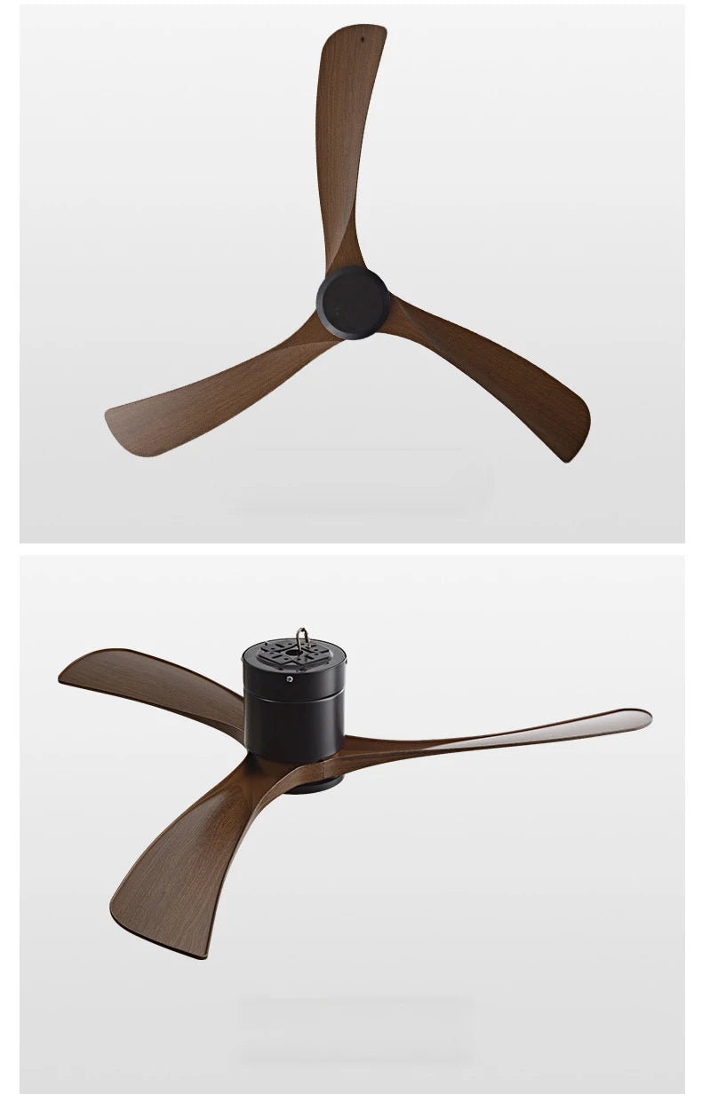 46 Inch Low Floor Ultra Thin 25cm DC Ceiling Fan No Light with Remote Control for Coffee Shop Home Hotel Office