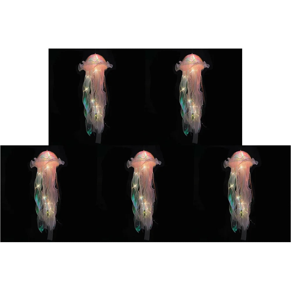 RGB Jellyfish Lamp Colorful Night Light Ocean Inspired Hanging Ceiling Lantern Magical Home Decor Ambient Bedroom Lighting