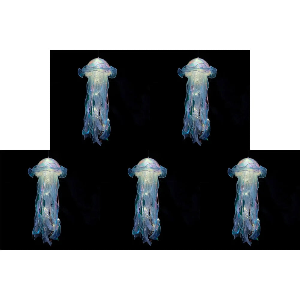 RGB Jellyfish Lamp Colorful Night Light Ocean Inspired Hanging Ceiling Lantern Magical Home Decor Ambient Bedroom Lighting