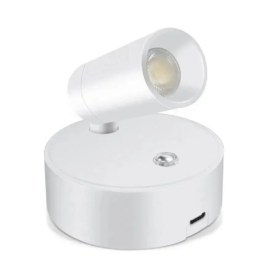 LED Light Magnetic USB Rechargeable Wall Light Spotlight Wireless No Punch Reading Light With Touch Switch Dimmable Bedside Lamp