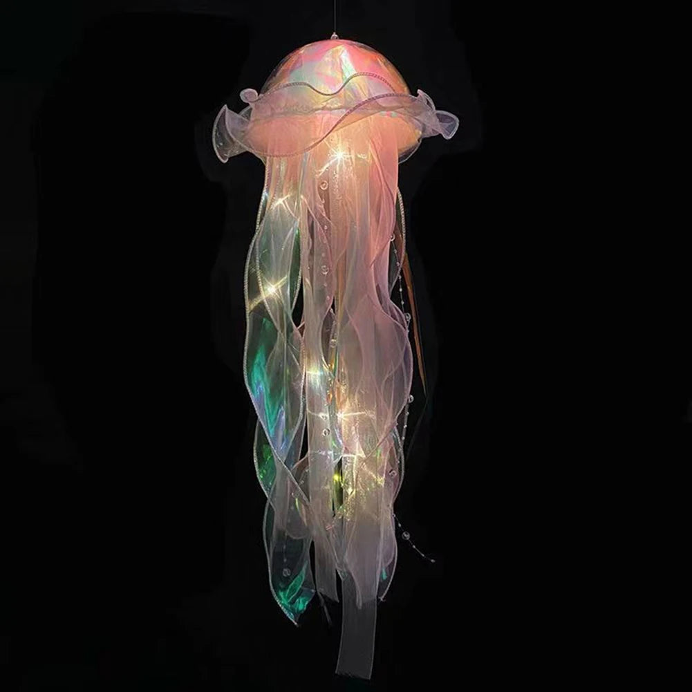 RGB Jellyfish Lamp Colorful Night Light Ocean Inspired Hanging Ceiling Lantern Magical Home Decor Ambient Bedroom Lighting