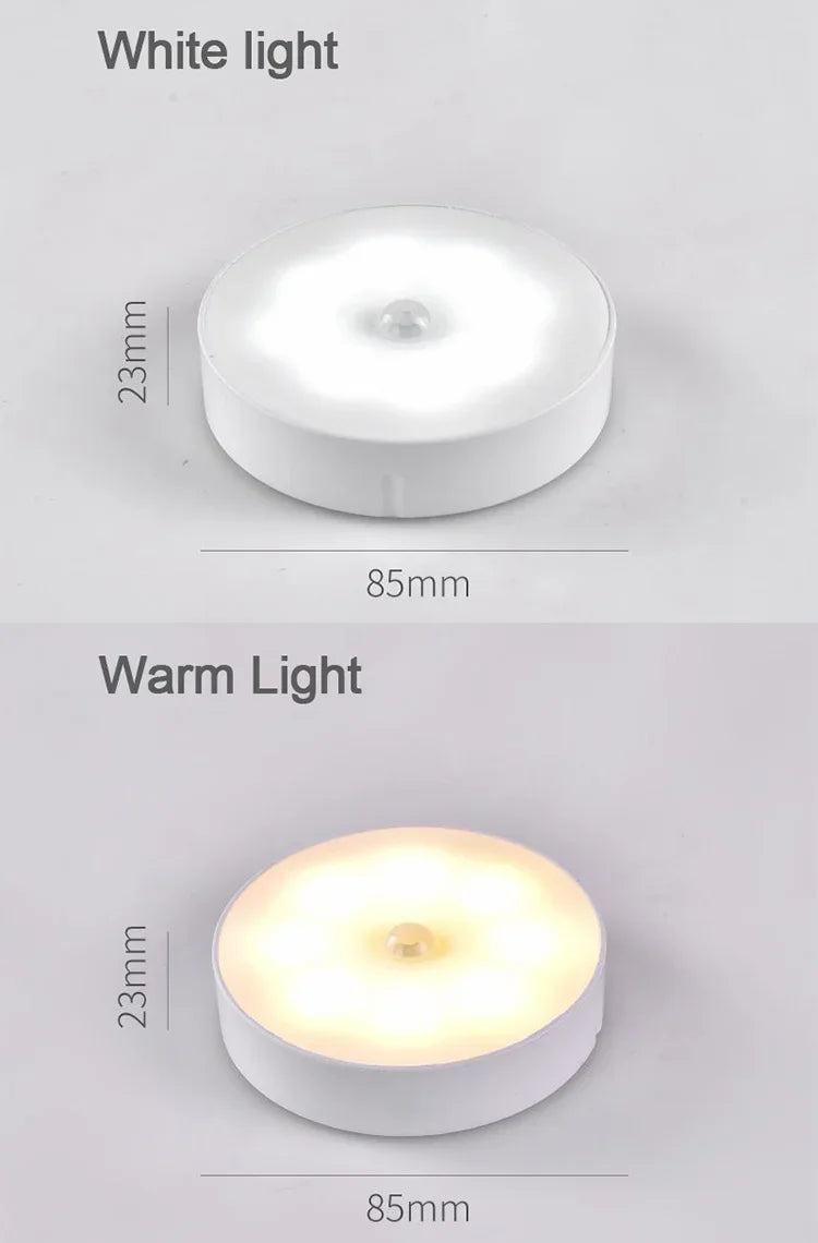 3PCS LED Motion Sensor Light Night Light USB Rechargeable Night Lamp for Kitchen Cabinet Wardrobe Lamp Staircase Closet Light