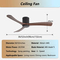 46 Inch Low Floor Ultra Thin 25cm DC Ceiling Fan No Light with Remote Control for Coffee Shop Home Hotel Office