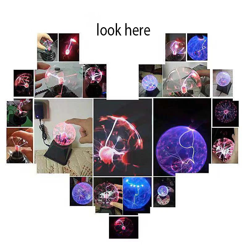 Novelty Magic Plasma Ball Light 3/4/5/6 Inch Night Light Christmas Kids Gift Glass Plasma Lamp Party Decor Table Lights