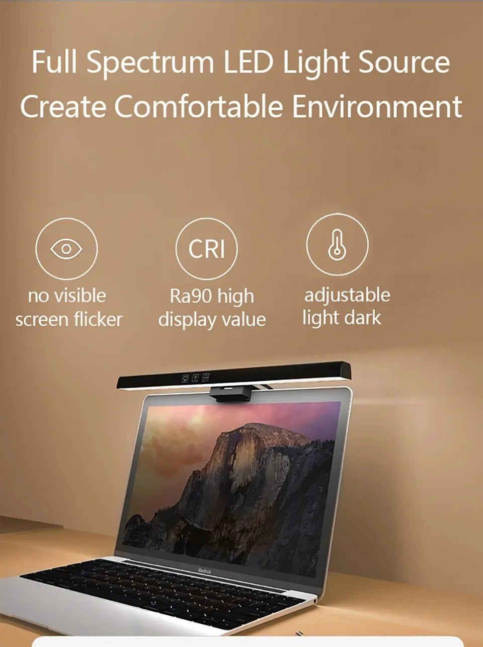 LED Desk Lamp Monitor Light Bar PC Computer Dimmable Screen Light 33cm 50cm Office Study Reading Hanging Table Lamp USB Powered